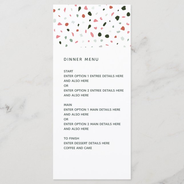 Menu Modern Terrazzo Pattern Wedding (Frente)
