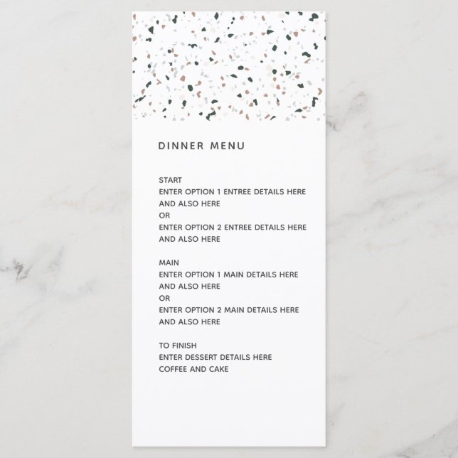 Menu Modern Terrazzo Pattern Wedding (Frente)