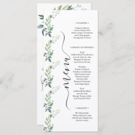 Menu Modern Watercolor Eucalyptus Leaves Greenery