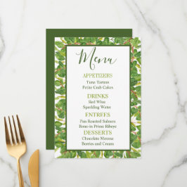 Menu Modern Watercolor Greenery Wedding