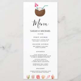 Menu Modern Watercolor Summer Beach