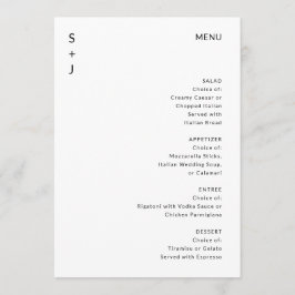 Menu Modern Wedding