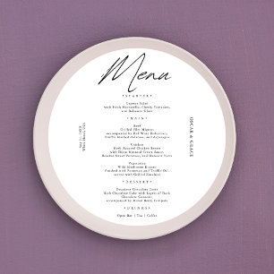 Menu Modern Wedding   Caligrafia Minimalista