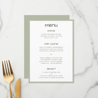 Menu Moderna Minimalista de Manuscrito Casual Verde Dus