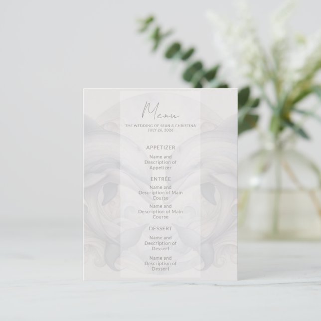 Menu Moderno de Casamento de Golfinhos (Em pé/Frente)