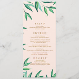 Menu Moderno de Casamento de Praia Tropical