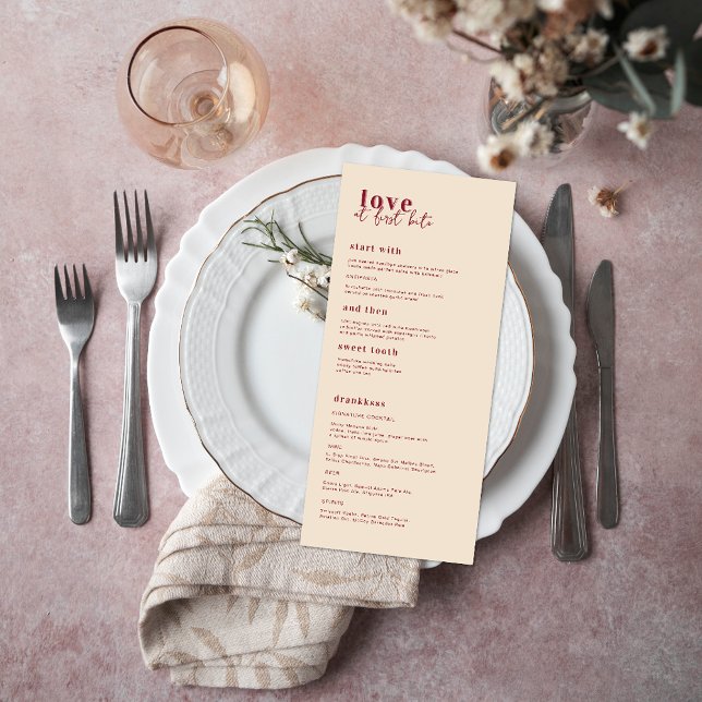 Menu Moderno Minimalista | Cardápio de Casamento Rosa e (Criador carregado)