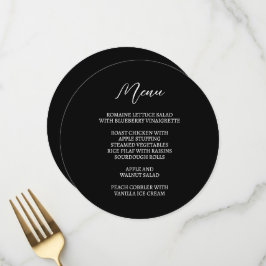 Menu Moderno Minimalista Circular Branco e Preto