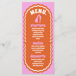 Menu Moderno Mínimo Cor-de-Rosa & Laranja do Arco