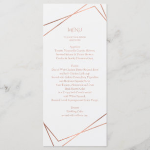 Menu Moderno, mínimo, puro, branco, rosegold (imitat)