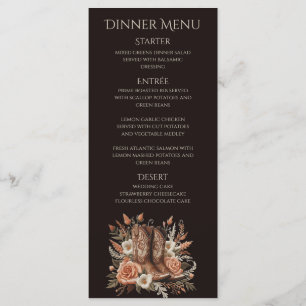 Menu Moderno País Elegante - Flores Ocidentais