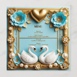 Menu Moldura de Casamento de Cisne Para Decoração de Ca