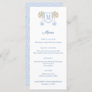 Menu Monograma Citrus Tree Formal Baptism Luncheo