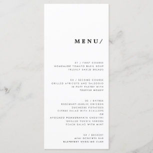 Menu Monograma Clássico de Casamento de Tipografia Mod