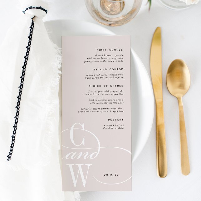 Menu Monograma clássico de flores (Criador carregado)