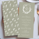 Menu monograma clássico verde Nosso Casamento<br><div class="desc">parte da grande coleção</div>