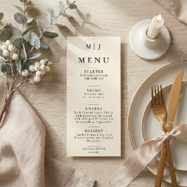 Menu Monograma de Casamento de Inverno Minimalista Edit