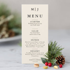 Menu Monograma de Casamento de Inverno Minimalista Edit