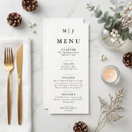 Menu Monograma de Casamento de Inverno Minimalista Edit