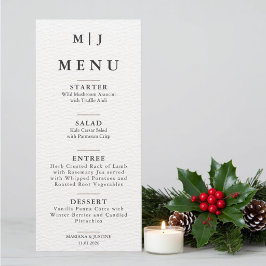 Menu Monograma de Casamento de Inverno Minimalista Edit