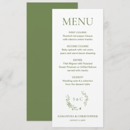 Menu Monograma de Coroa de Aquarela Casamento Personali