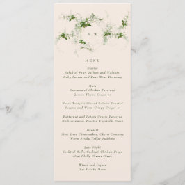 Menu Monograma de Creme Elegante | Eucalyptus Wreath We