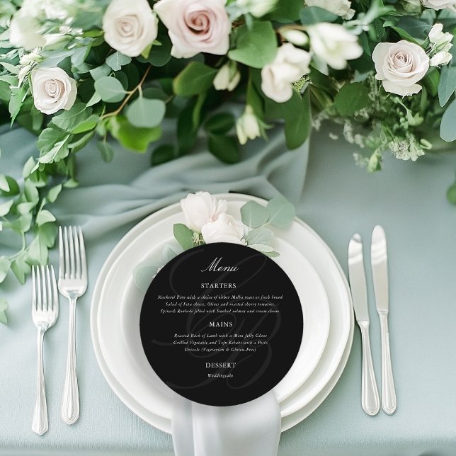 Menu Monograma de Fontes de Script Minimalista | Casame (Minimalist Script Font Monogram | Elegant Wedding Menu)