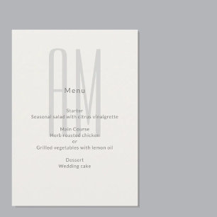 Menu Monograma Mínimo de Arquitetura de Casamento