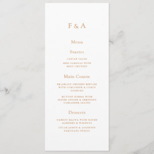 Menu Monograma mínimo, Mesa Dourada de Casamento Muçulm