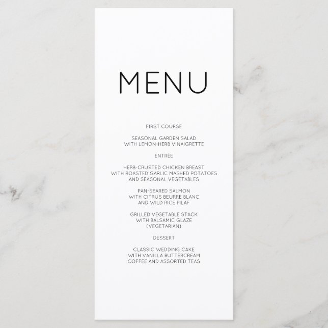 Menu Monograma Moderno (Frente)