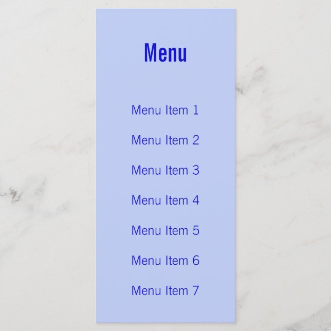 Menu Monograma Moderno - Azul (Frente)