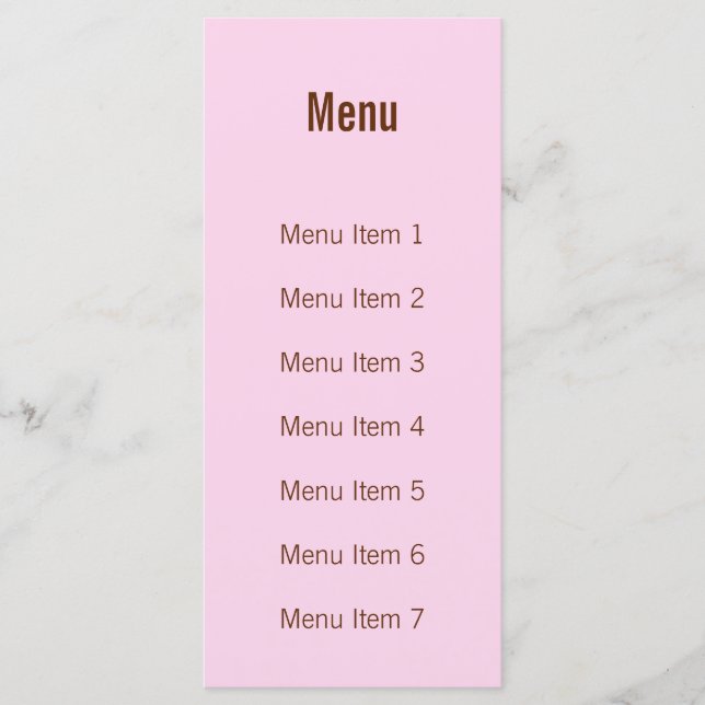 Menu Monograma Moderno - Rosa e Castanho (Frente)