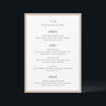 Menu Monograma Neutro Elegante Monograma Moderno<br><div class="desc">Menus modernos de casamento com um design limpo com fontes serif e script.</div>