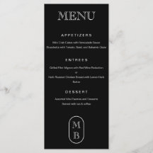 Monograma preto e branco Personalizar Casamento