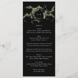 Menu Monograma Preto Premium | Eucalyptus Wreath Weddin