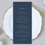 Menu Monograma Simples de Burgundy marinho Elegant<br><div class="desc">menu fino para corresponder à coleção *se quiser mais opções de papel,  este design pode ser transferido para um programa fino *ou para mais ajuda contacte-me</div>
