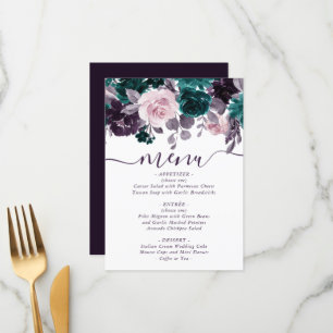 Menu Moody Boho   Casamento Floral De Plum Purple De Eg