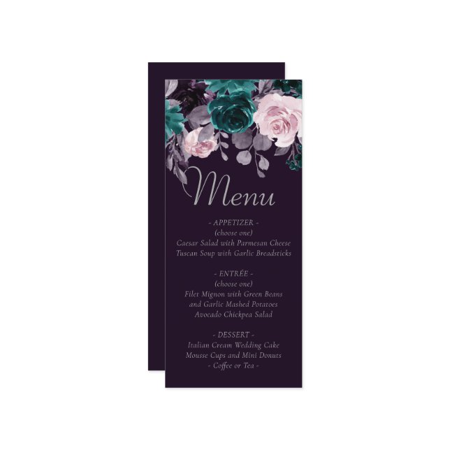 Menu Moody Boho | Púrpura de beringela escura e terra d (Frente/Verso In Situ)