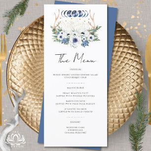 Menu Moon Crystals Flores Boho Casamento Metafísico
