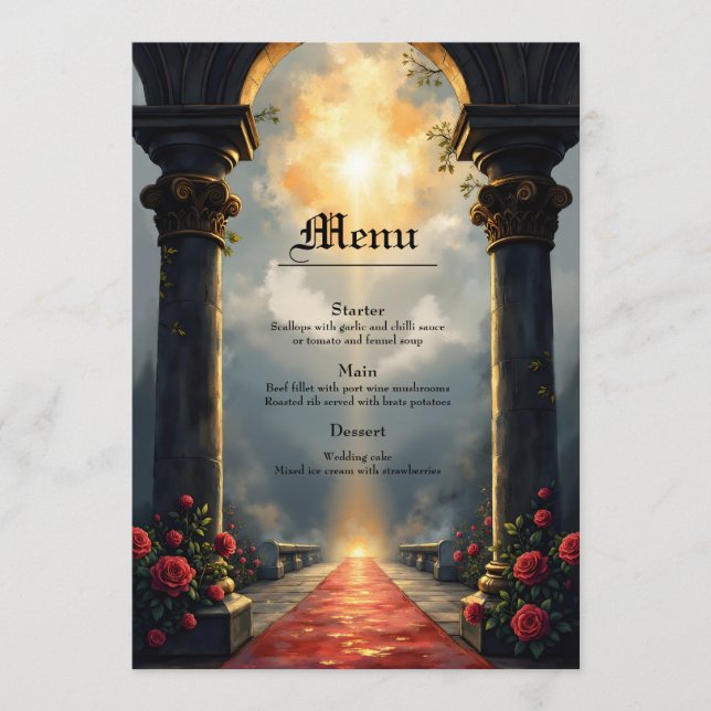Menu Moonlit Aisle of Eternal Vows –Gothic Wedding Gate (Frente)