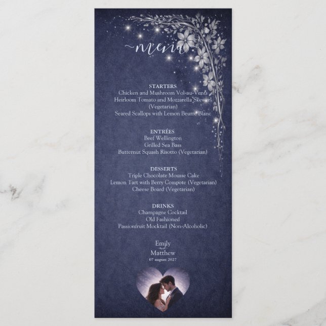 Menu Moonlit Grove Celestial Woodland Wedding Party (Frente)