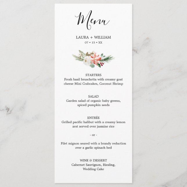 Menu Morangos Silvestres e Jantar de Natal Floral de Ca (Frente)