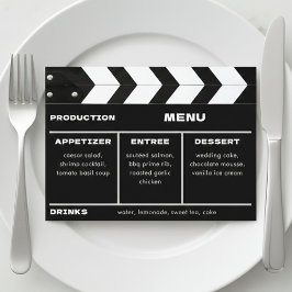 Menu Movie Film Clap Board Wedding