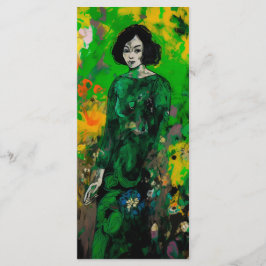 Menu mulher em campo colorido