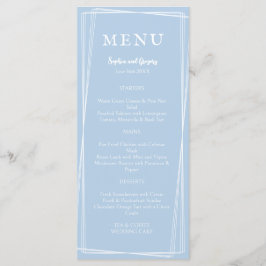 Menu Na moda de Casamento Elegante Azul Claro Personali
