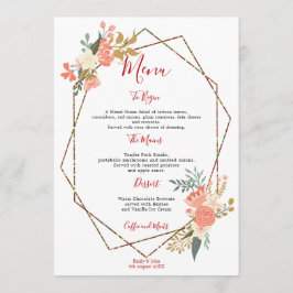 Menu Na moda Geométrico Ambrose Florals Wedals