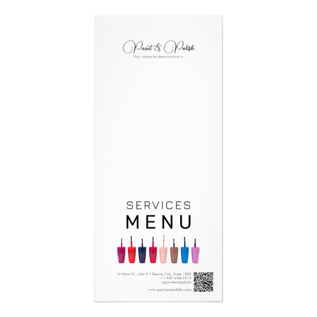 Menu Nail Polonês Color Set Nail Salon Services (Frente)