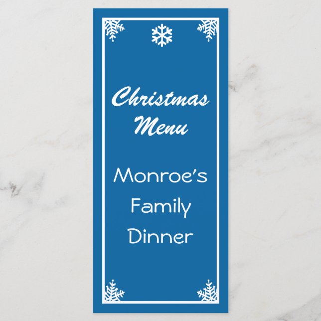 Menu Natal Crystal Snowflake (Frente)