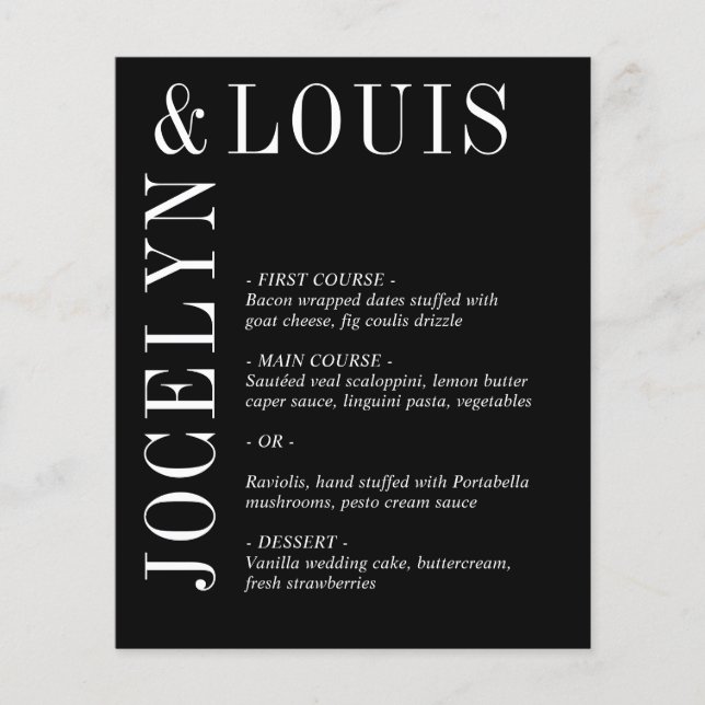 Menu Nato Moderno de Jocelyn Black (Frente)