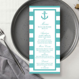 Menu Náutico de Casamento com Ancoragem de Faixa d